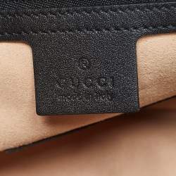 Pre Owned حقيبة غوتشي شبح GG مارمونت جلد ماتيلاسيه سوداء