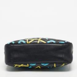 Pre Owned حقيبة غوتشي شبح GG مارمونت جلد ماتيلاسيه سوداء