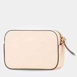 Pre Owned Gucci Beige Super Mini GG Debossed Calf Chain Wallet