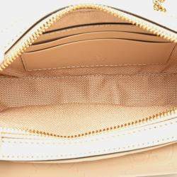 Pre Owned Gucci Beige Super Mini GG Debossed Calf Chain Wallet