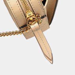 Pre Owned Gucci Beige Super Mini GG Debossed Calf Chain Wallet