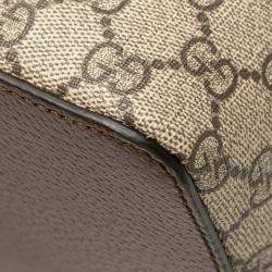 Pre Owned Gucci Brown Medium GG Supreme Ophidia Web Satchel