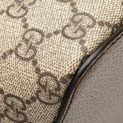 Pre Owned Gucci Brown Medium GG Supreme Ophidia Web Satchel