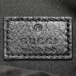 Pre Owned Gucci Black Small GG Denim Horsebit Slim Hobo