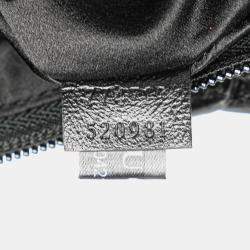 Pre Owned Gucci Black Small GG Denim Horsebit Slim Hobo