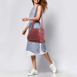 Pre Owned Gucci Red GG Imprime Canvas Diaper Messenger Bag