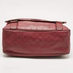 Pre Owned Gucci Red GG Imprime Canvas Diaper Messenger Bag