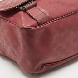 Pre Owned Gucci Red GG Imprime Canvas Diaper Messenger Bag