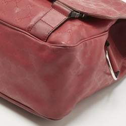 Pre Owned Gucci Red GG Imprime Canvas Diaper Messenger Bag