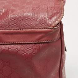 Pre Owned Gucci Red GG Imprime Canvas Diaper Messenger Bag