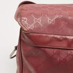 Pre Owned Gucci Red GG Imprime Canvas Diaper Messenger Bag