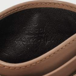 Pre Owned محفظة بطاقات غوتشي جي جي مارمونت جلد ماتيلاسيه وردي فاتح