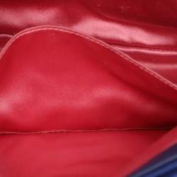 Pre Owned حقيبة كتف غوتشي مارمونت جي جي مطرزة مودرن زهور قطيفة ماتيلاس أزرق 