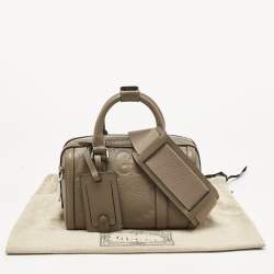 Pre Owned Gucci Beige Jumbo GG Leather Mini Duffel Bag