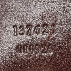 Pre Owned Gucci Brown GG Suede and Leather Pelham Hobo