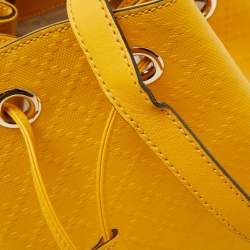 Pre Owned Gucci Yellow Diamante Leather Hilary Bucket Bag