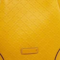 Pre Owned Gucci Yellow Diamante Leather Hilary Bucket Bag