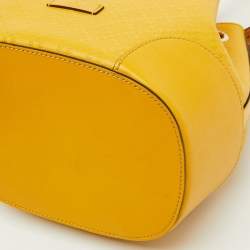 Pre Owned Gucci Yellow Diamante Leather Hilary Bucket Bag