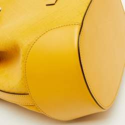 Pre Owned Gucci Yellow Diamante Leather Hilary Bucket Bag
