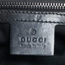 Pre Owned Gucci Black Holographic Effect Patent Leather Icon Bit Hobo