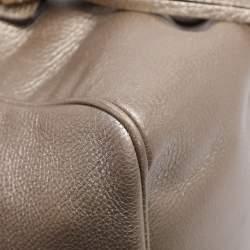 Pre Owned Gucci Metallic Beige Leather Large Soho Chain Bag