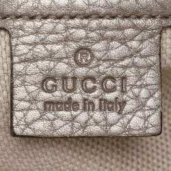 Pre Owned Gucci Metallic Beige Leather Large Soho Chain Bag