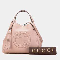 Pre Owned Gucci Pink Small Leather Soho Satchel