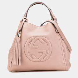 Pre Owned Gucci Pink Small Leather Soho Satchel