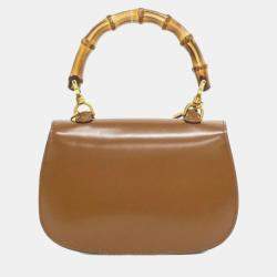 Pre Owned Gucci Bamboo 1947 Brown Leather Handbag