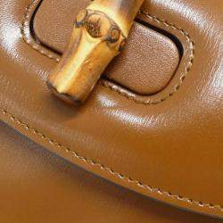 Pre Owned Gucci Bamboo 1947 Brown Leather Handbag