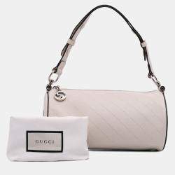 Pre Owned Gucci White Small Leather Blondie Shoulder Bag