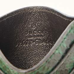 Pre Owned Gucci Dark Green/Black Python Card Holder