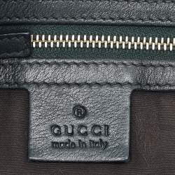 Pre Owned Gucci Black Guccissima Leather Charm Tote