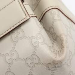 Pre Owned حقيبة غوتشي Treasure Boston صغيرة جلد وكانفاس هورسبيت بنية/ بيج