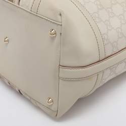 Pre Owned حقيبة غوت�شي Treasure Boston صغيرة جلد وكانفاس هورسبيت بنية/ بيج