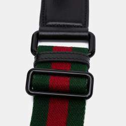 Pre Owned Gucci Mini Leather Horsebit 1955 Web Satchel