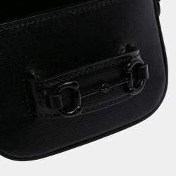 Pre Owned Gucci Mini Leather Horsebit 1955 Web Satchel