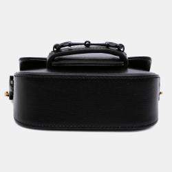 Pre Owned Gucci Mini Leather Horsebit 1955 Web Satchel