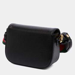 Pre Owned Gucci Mini Leather Horsebit 1955 Web Satchel