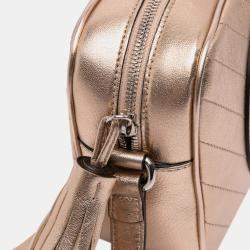 Pre Owned Gucci Gold Small Metallic Calfskin Blondie Crossbody Bag