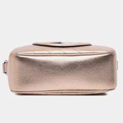 Pre Owned Gucci Gold Small Metallic Calfskin Blondie Crossbody Bag