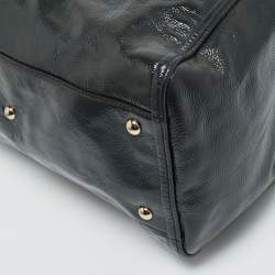 Pre Owned Gucci Dark Grey Patent Leather Medium Soho Tote