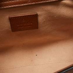 Pre Owned Gucci Brown Leather Mini Diana Tote