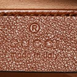 Pre Owned Gucci Brown Leather Mini Diana Tote