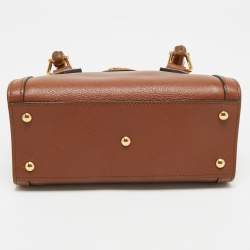 Pre Owned Gucci Brown Leather Mini Diana Tote