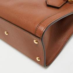Pre Owned Gucci Brown Leather Mini Diana Tote