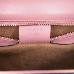 Pre Owned Gucci Pink Medium Leather Padlock Shoulder Bag