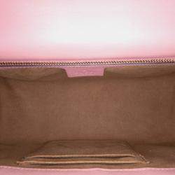 Pre Owned Gucci Pink Medium Leather Padlock Shoulder Bag