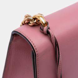 Pre Owned Gucci Pink Medium Leather Padlock Shoulder Bag