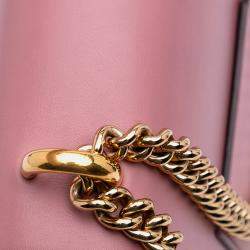 Pre Owned Gucci Pink Medium Leather Padlock Shoulder Bag